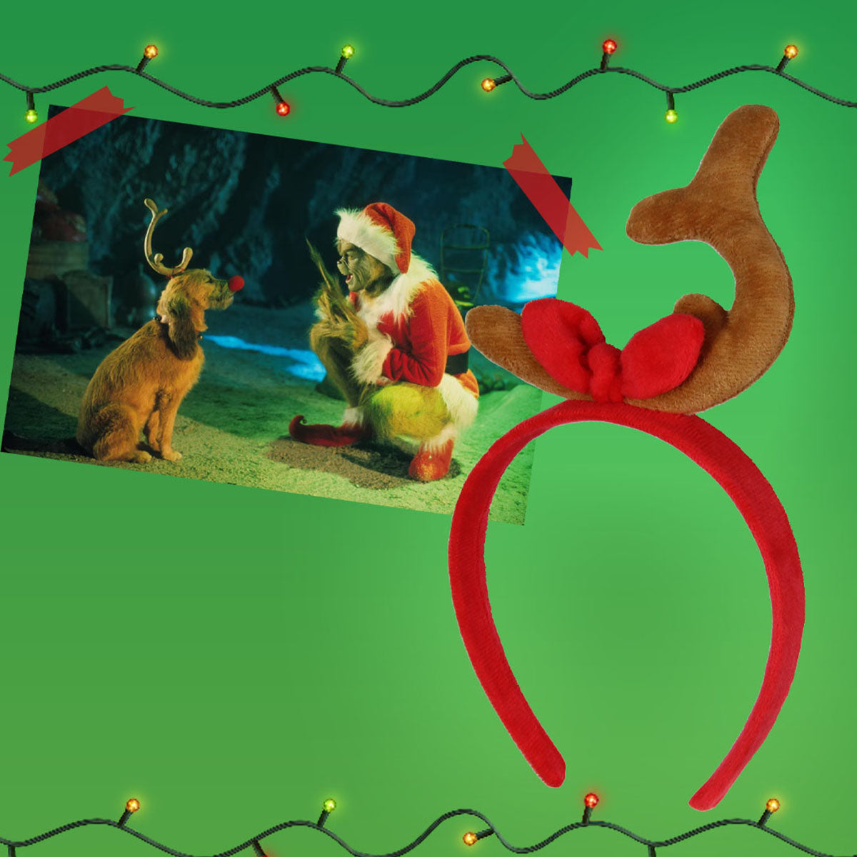 Dr. Seuss How GRINCH Stole Christmas Max's Reindeer Antler Design Headband