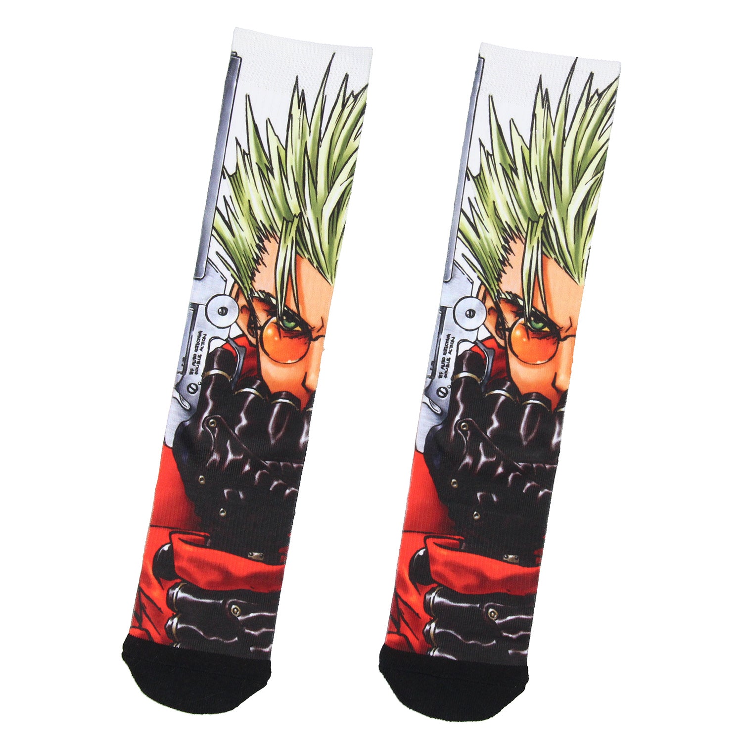 Trigun Anime Men's Vash The Stampede Sublimated Adult Crew Socks 1 Pair