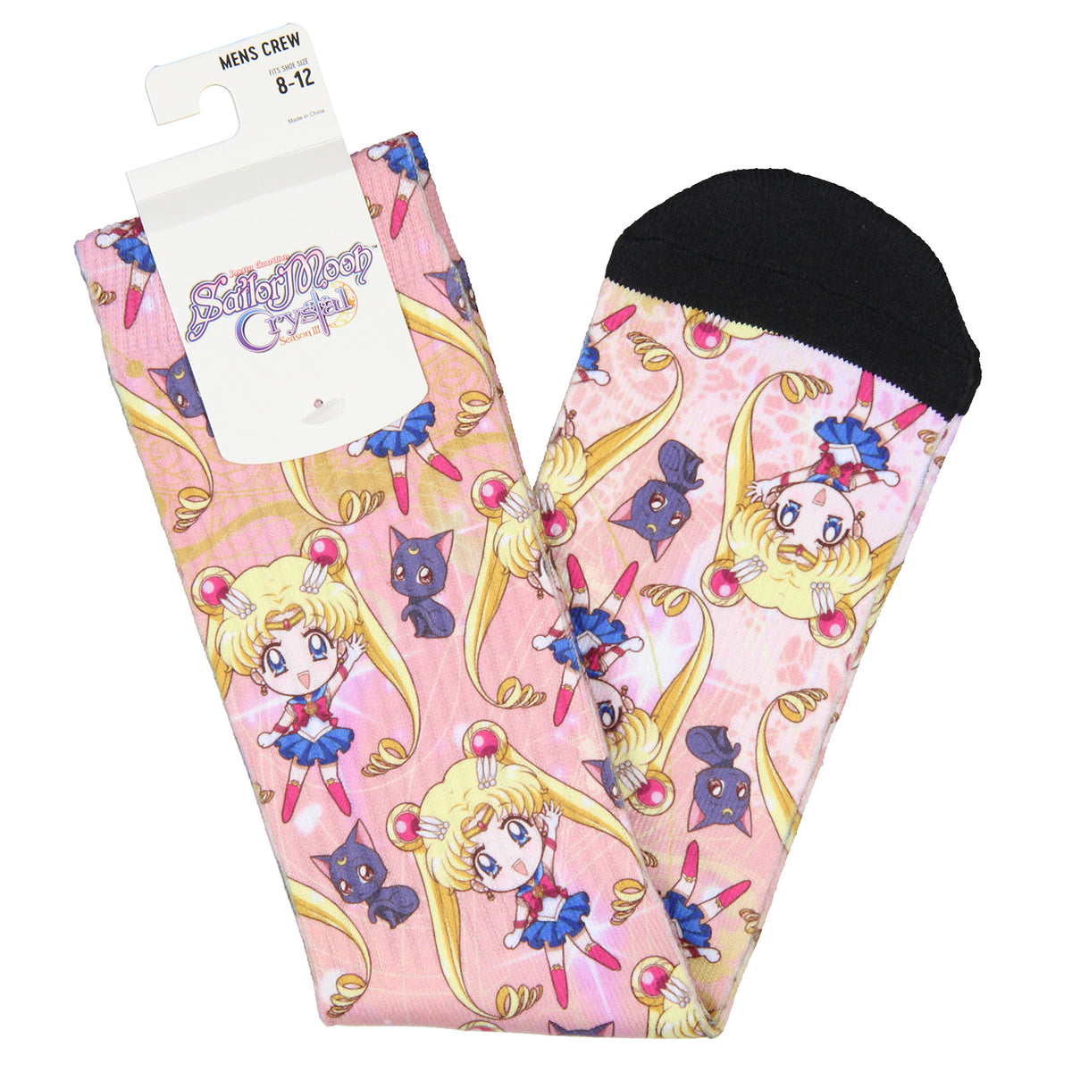 Sailor Moon Crystal Anime Sailor Moon And Artemis Chibi Sublimated Crew Socks
