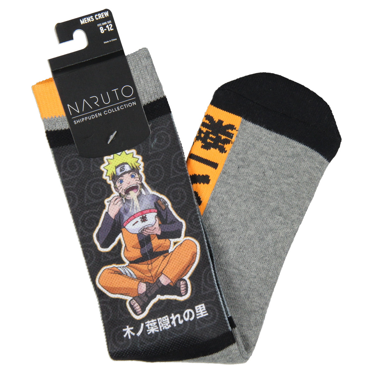 Naruto Shippuden Socks Anime Manga Men's Ichiraku Ramen Athletic Crew Socks