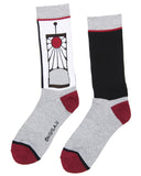 Demon Slayer Men's Tanjiro Kamado Hanafuda Earring Design Athletic Crew Socks