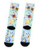 Animal Crossing Men's Allover Character Sublimated Adult Crew Socks 1 Pair