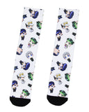 Jojo's Bizarre Adventure Mens' Chibi Character Anime Manga Sublimated Crew Socks