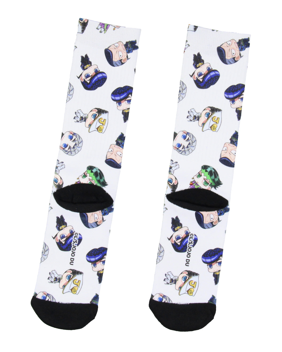 Jojo's Bizarre Adventure Mens' Chibi Character Anime Manga Sublimated Crew Socks