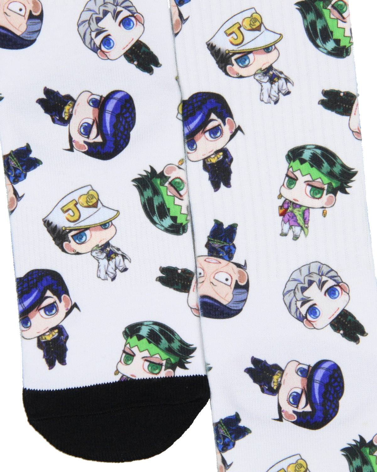 Jojo's Bizarre Adventure Mens' Chibi Character Anime Manga Sublimated Crew Socks