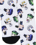 Jojo's Bizarre Adventure Mens' Chibi Character Anime Manga Sublimated Crew Socks