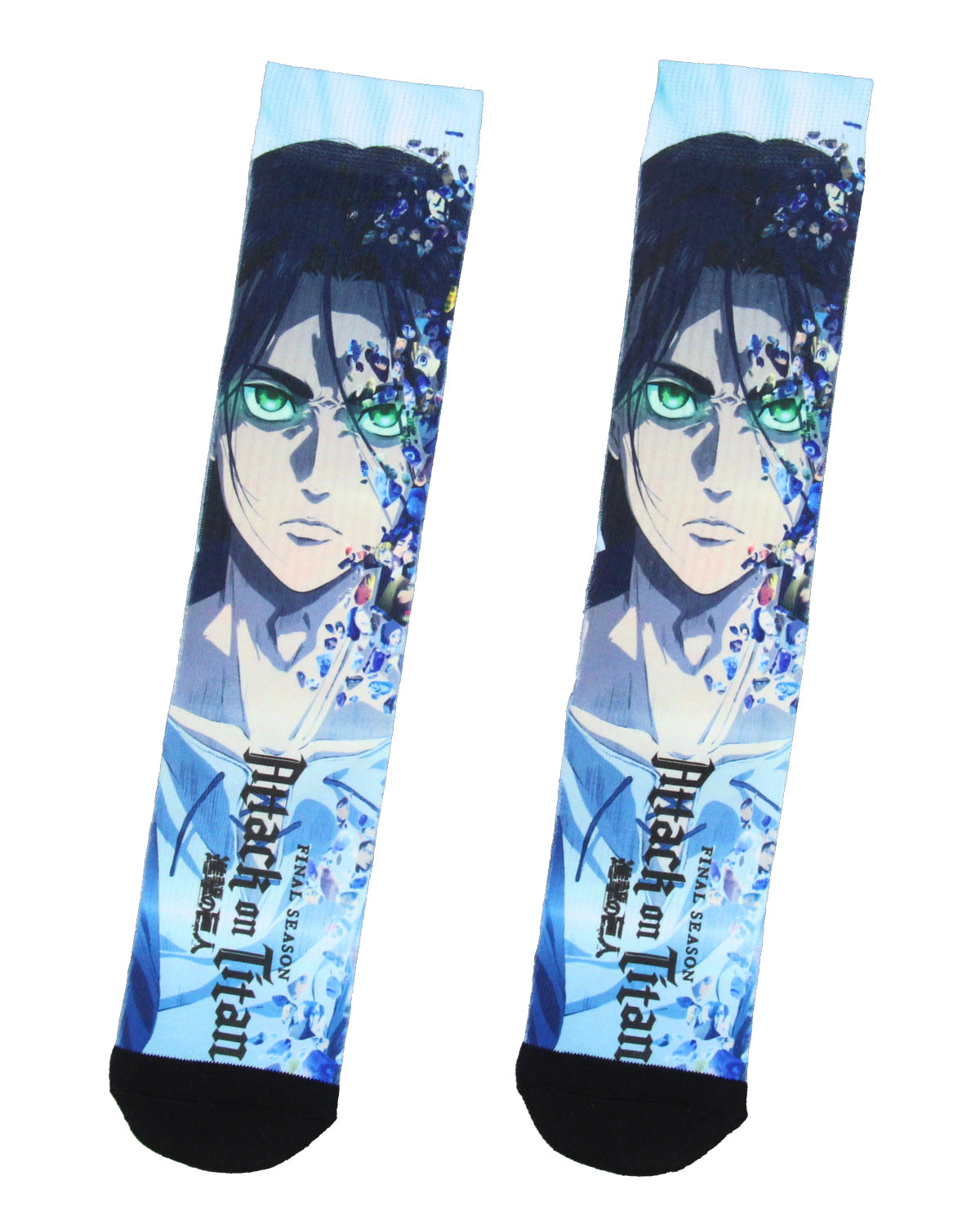 Attack on Titan Mens' Final Season Eren Anime Manga Sublimated Crew Socks