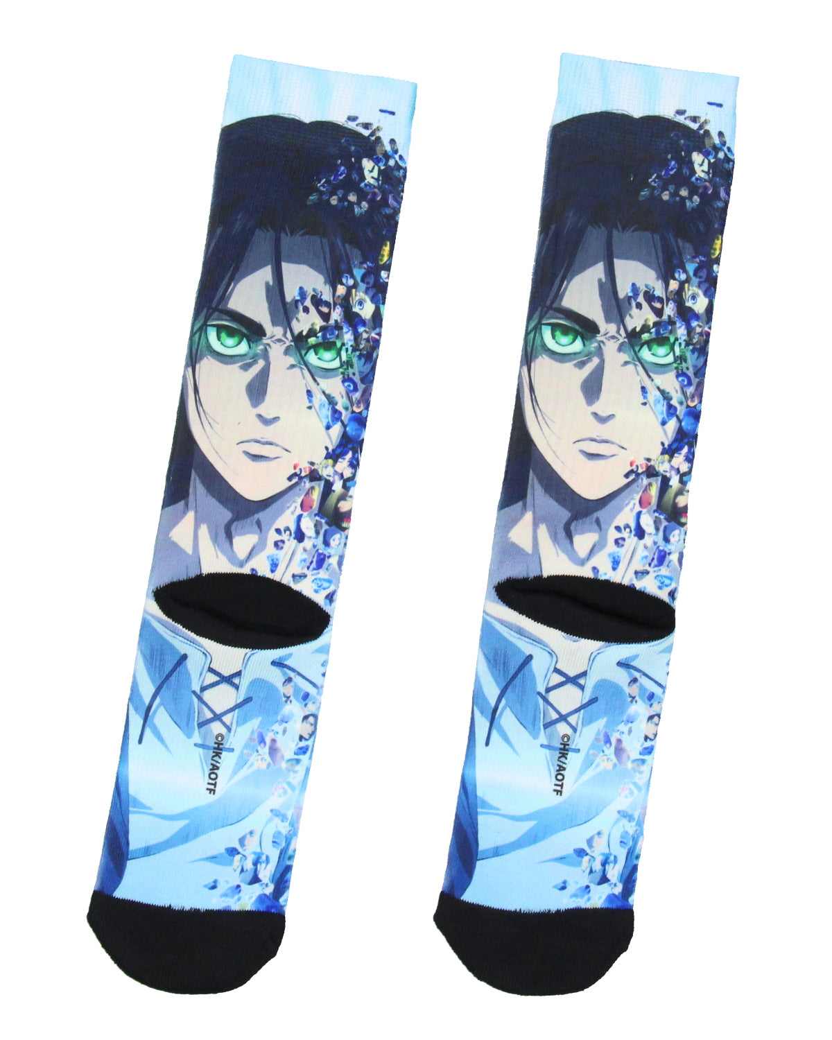 Attack on Titan Mens' Final Season Eren Anime Manga Sublimated Crew Socks