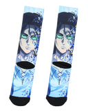 Attack on Titan Mens' Final Season Eren Anime Manga Sublimated Crew Socks
