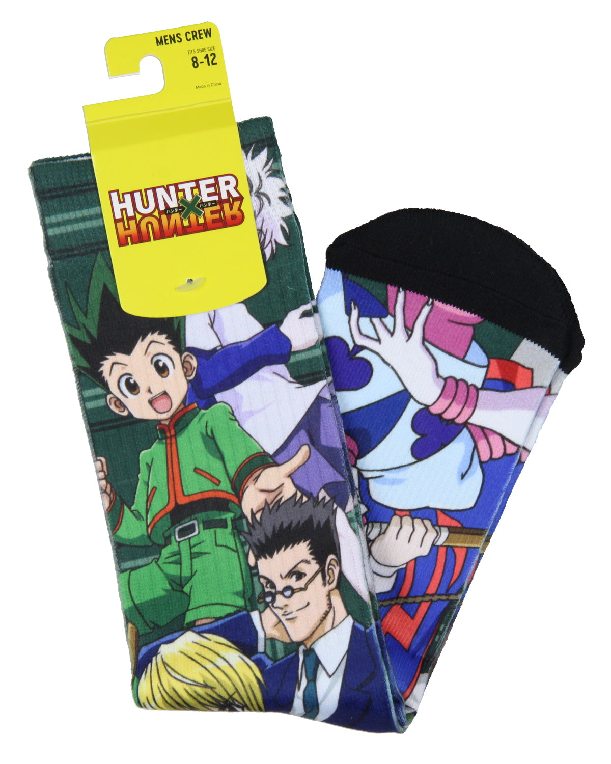 Hunter X Hunter Anime Mens' Characters Sublimated Adult Crew Socks 1 Pair