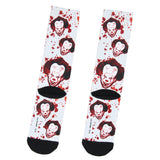 Stephen King IT Chapter 2 Pennywise Blood Spatter Sublimated Crew Socks