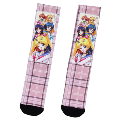 Pretty Guardian Sailor Moon Crystal Characters Sublimated Adult Crew Socks