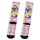 Pretty Guardian Sailor Moon Crystal Characters Sublimated Adult Crew Socks
