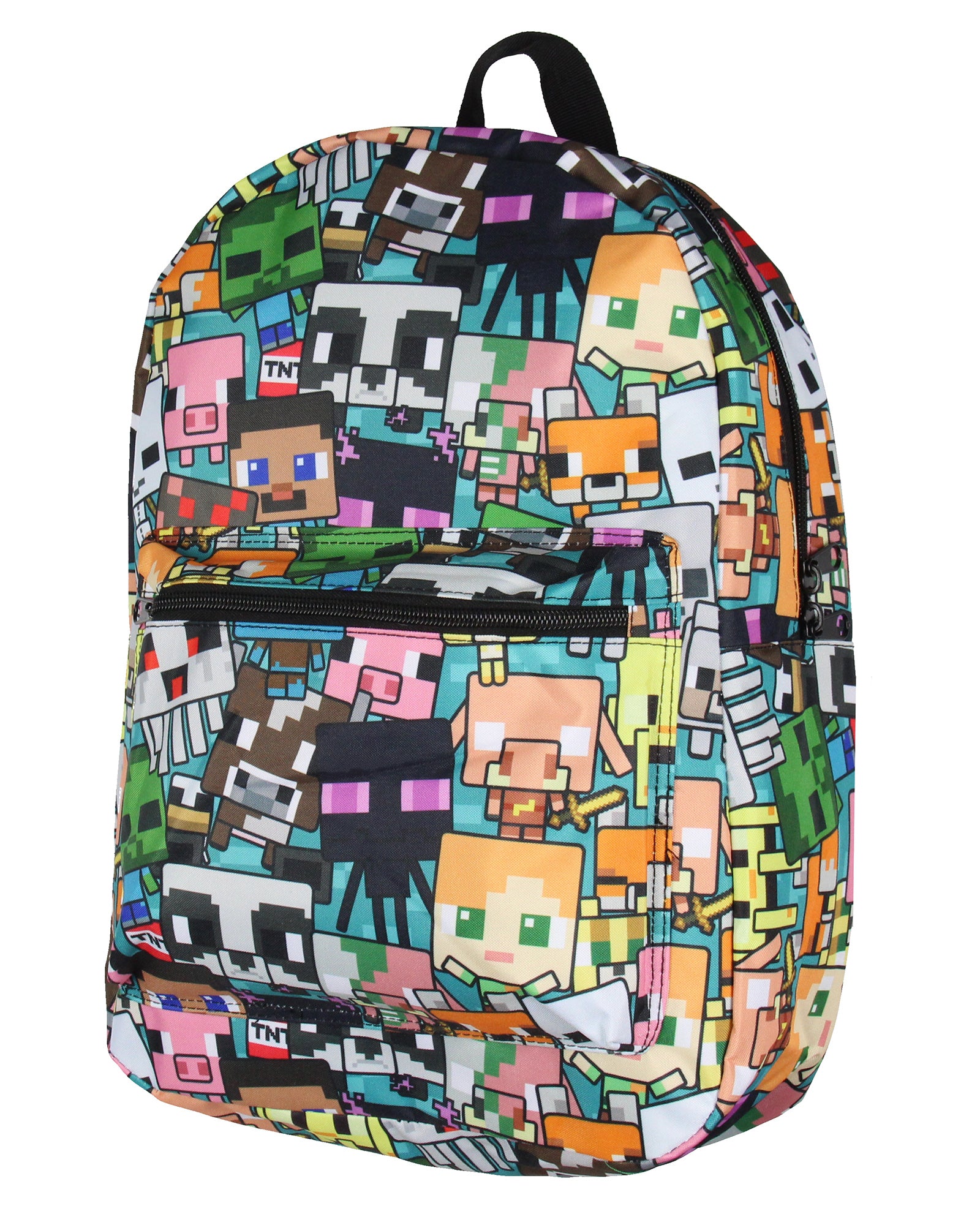 Minecraft Backpack Multi Character Chibi Video Game School Travel Laptop Backpack 17"