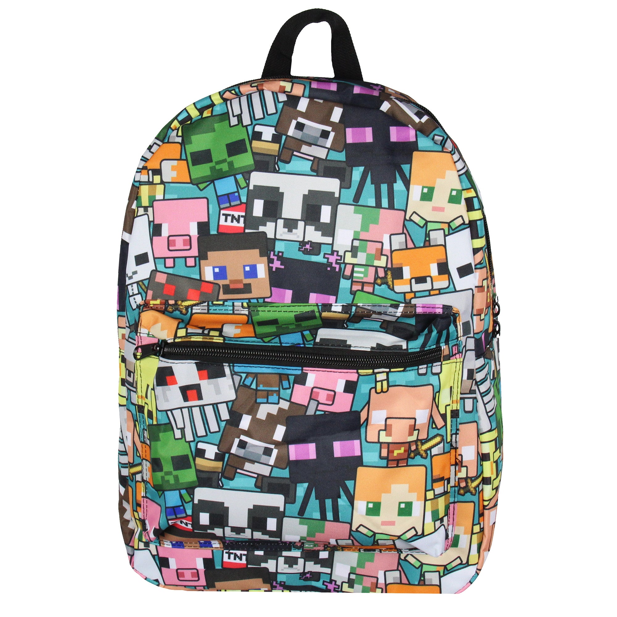 Minecraft Backpack Multi Character Chibi Video Game School Travel Laptop Backpack 17"
