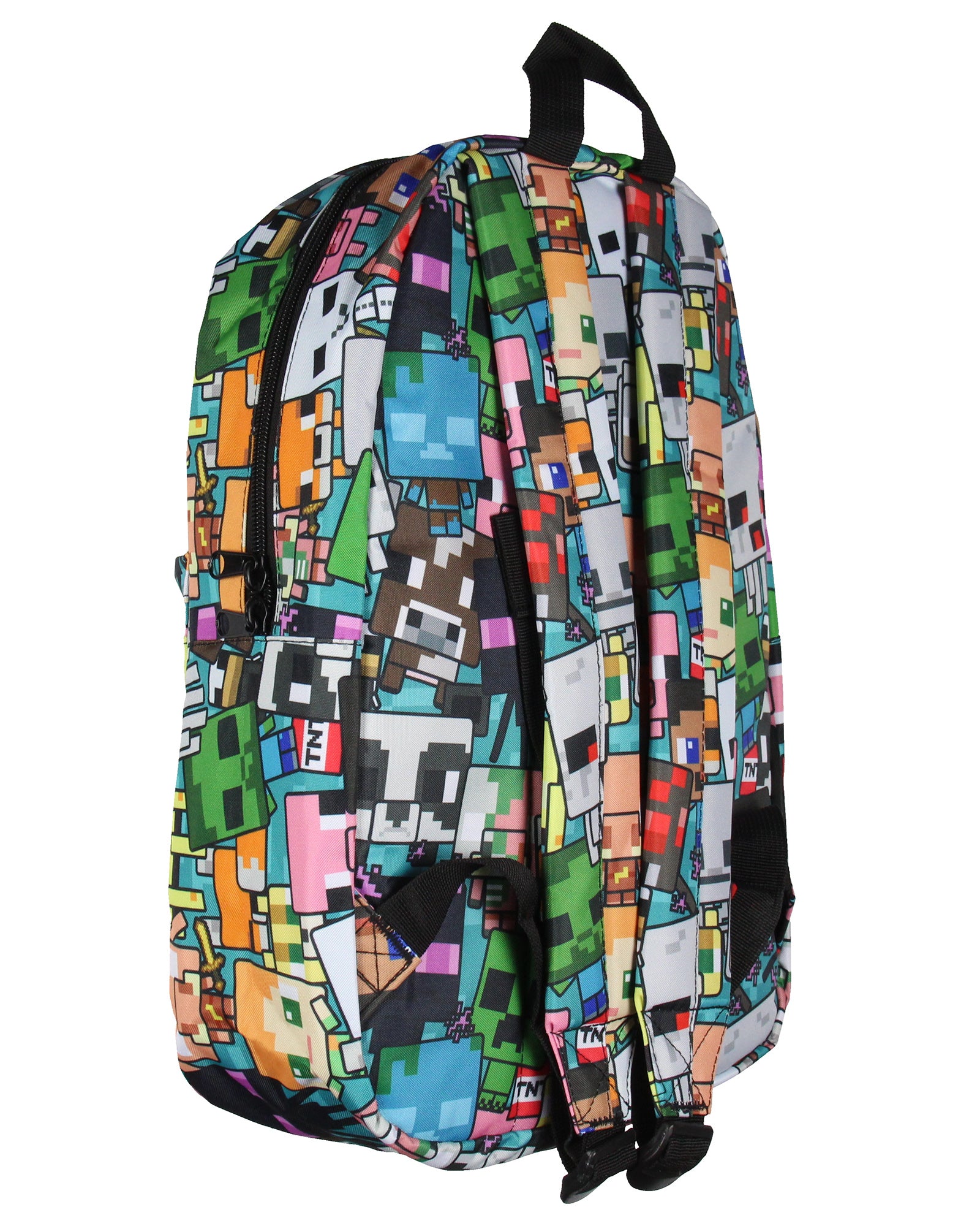 Minecraft Backpack Multi Character Chibi Video Game School Travel Laptop Backpack 17"