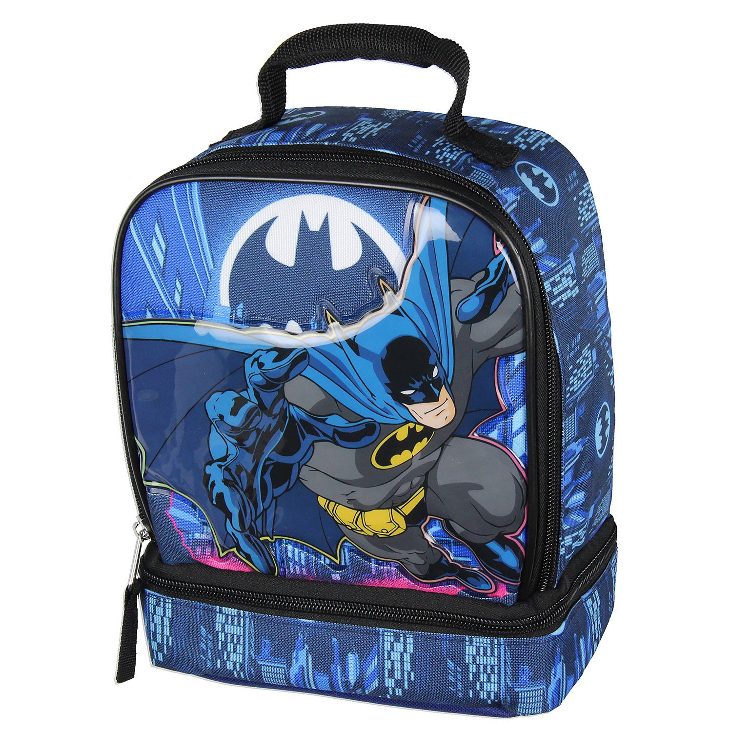 DC Comics Batman Lunch Box Insulated Dual Compartment Superhero Lunch Bag 10" - Seven Times Six