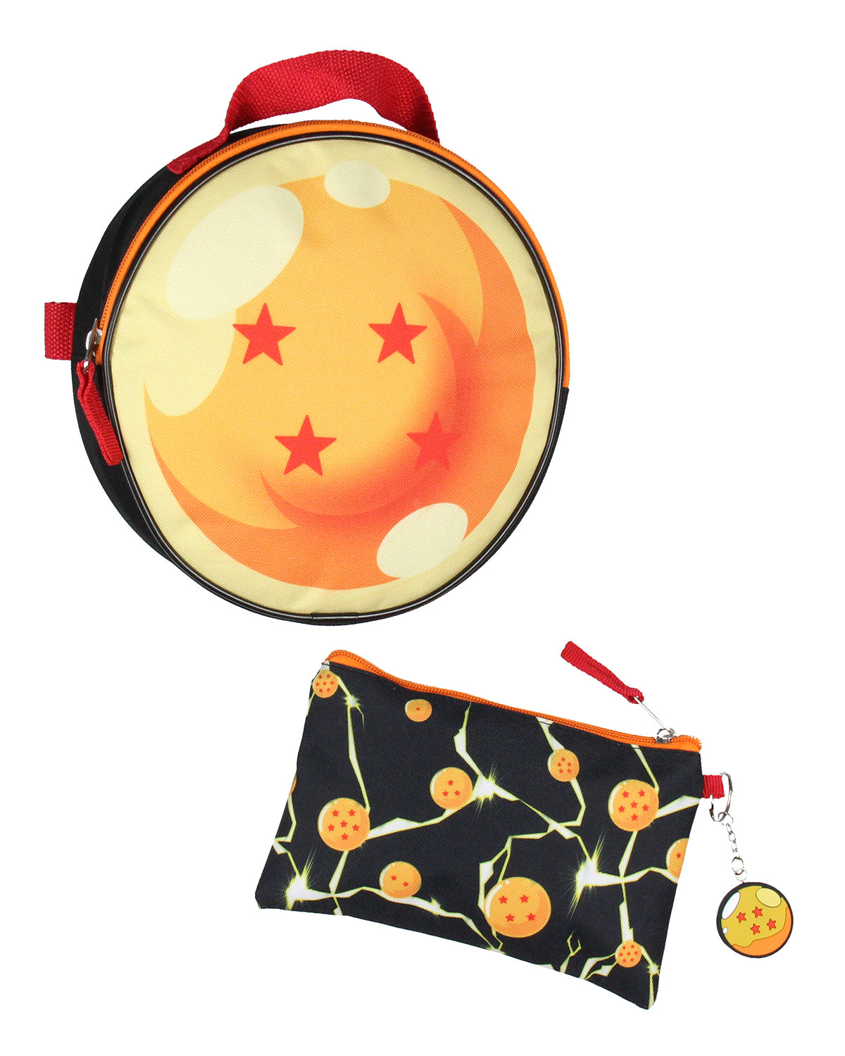 Dragon Ball Z Backpack Lunch Box Drawstring Bag Keychain Pencil Case 5 Pc Set 16"