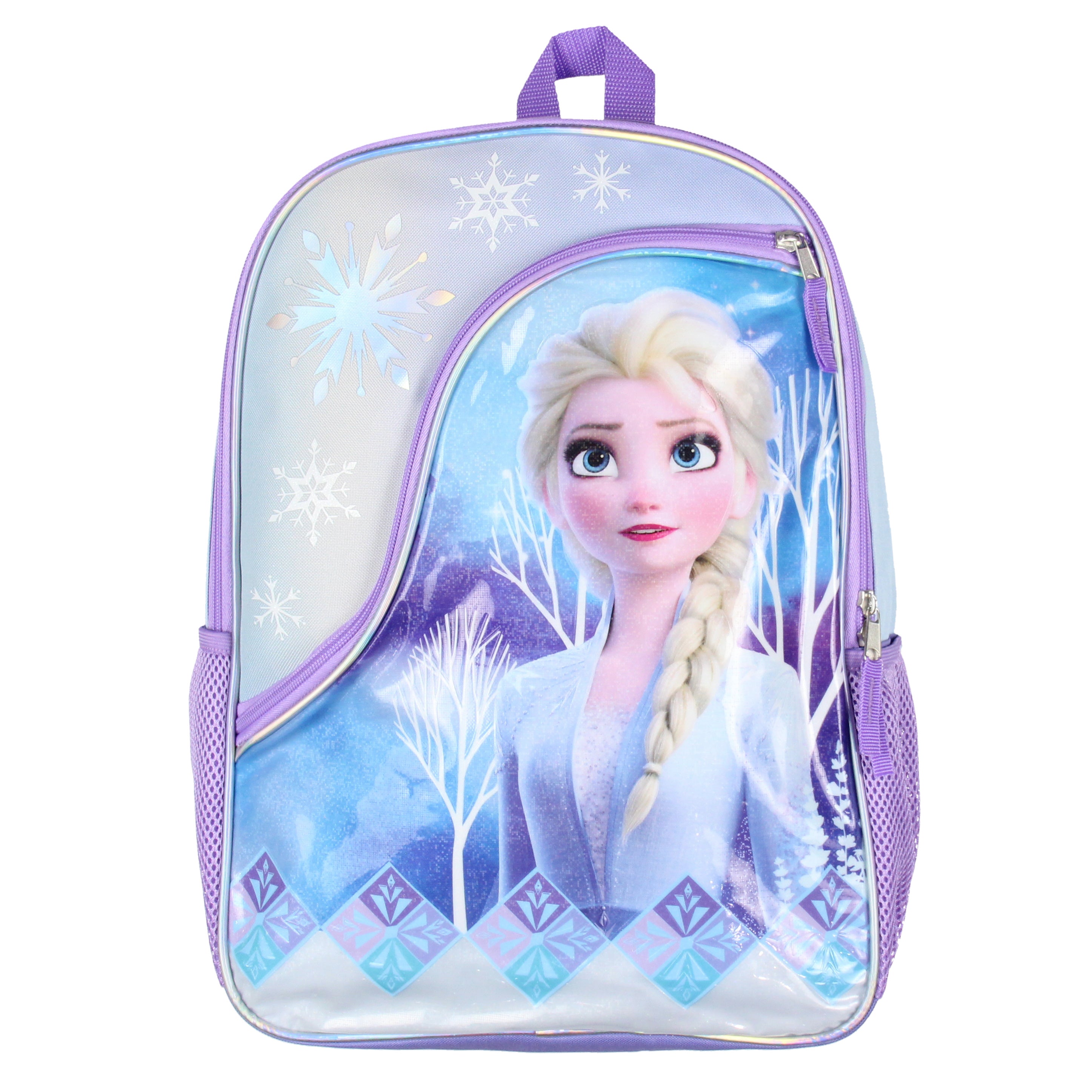 Disney Frozen Elsa 16" Girls Bag School Travel Backpack With Reflective Designs