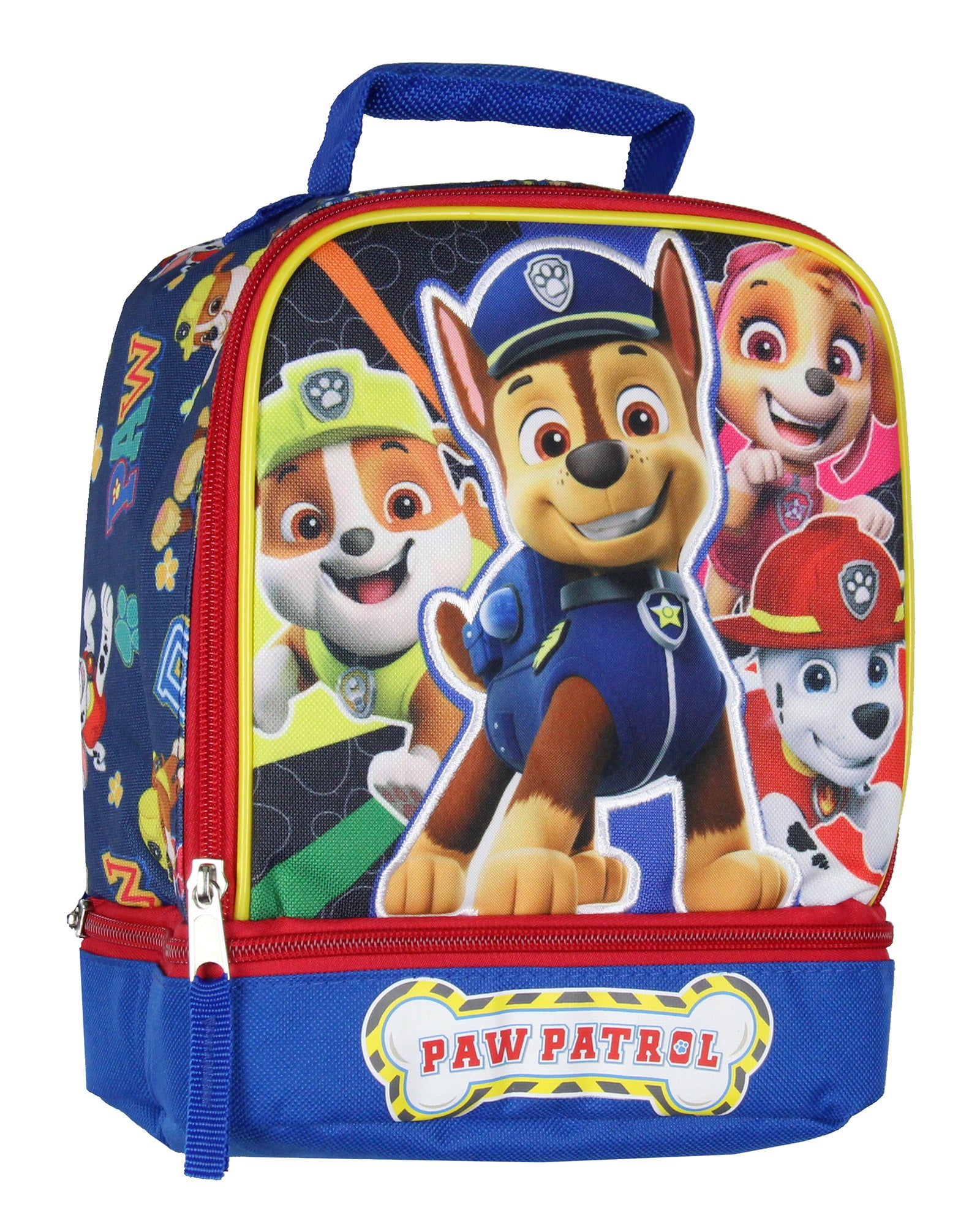 Paw Patrol Lunch Box Insulated Dual Compartment Kids Lunch Bag Tote 10"