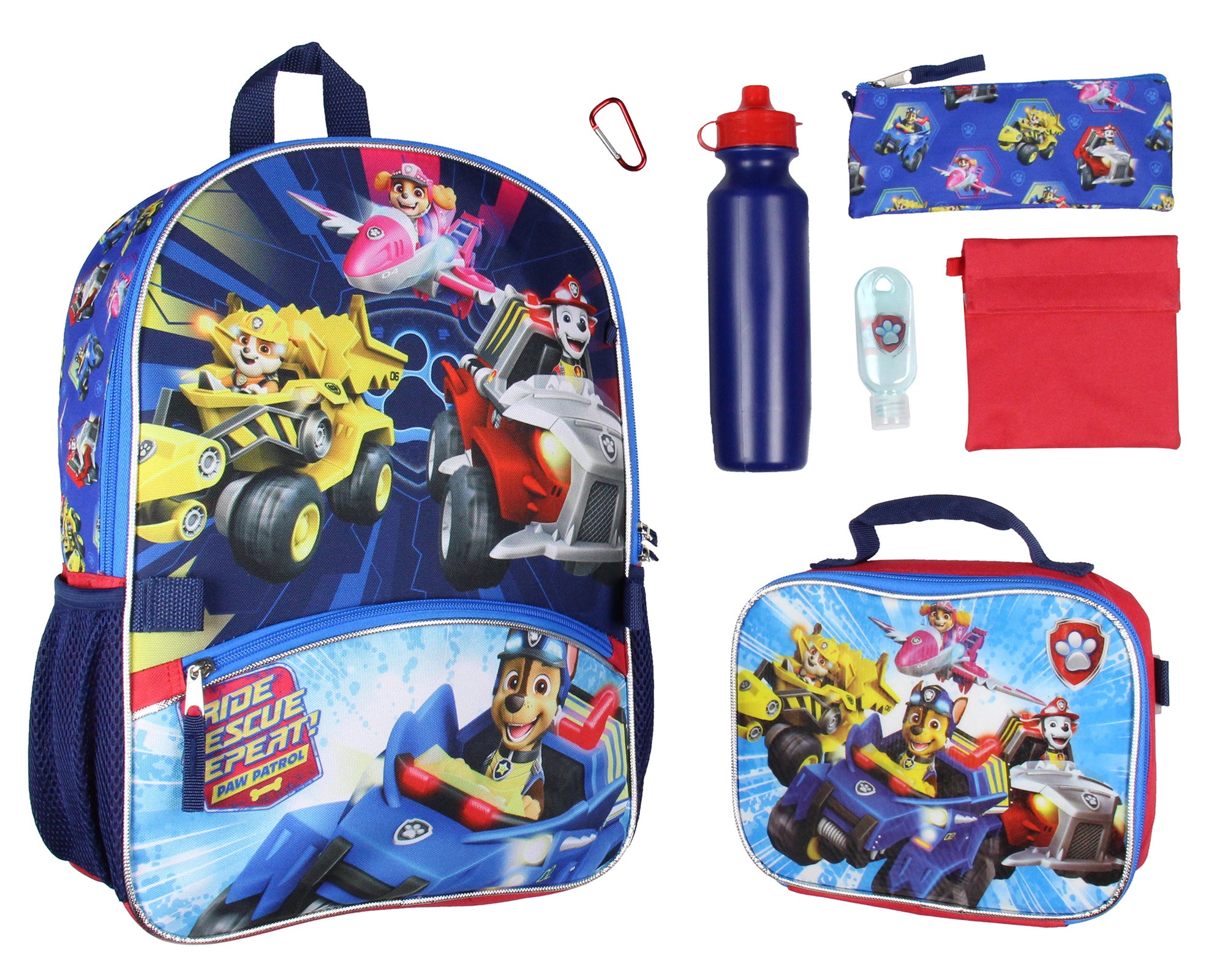 Paw Patrol Backpack 16" Rescue Pups 7-Piece Set with Insulated Lunch Box