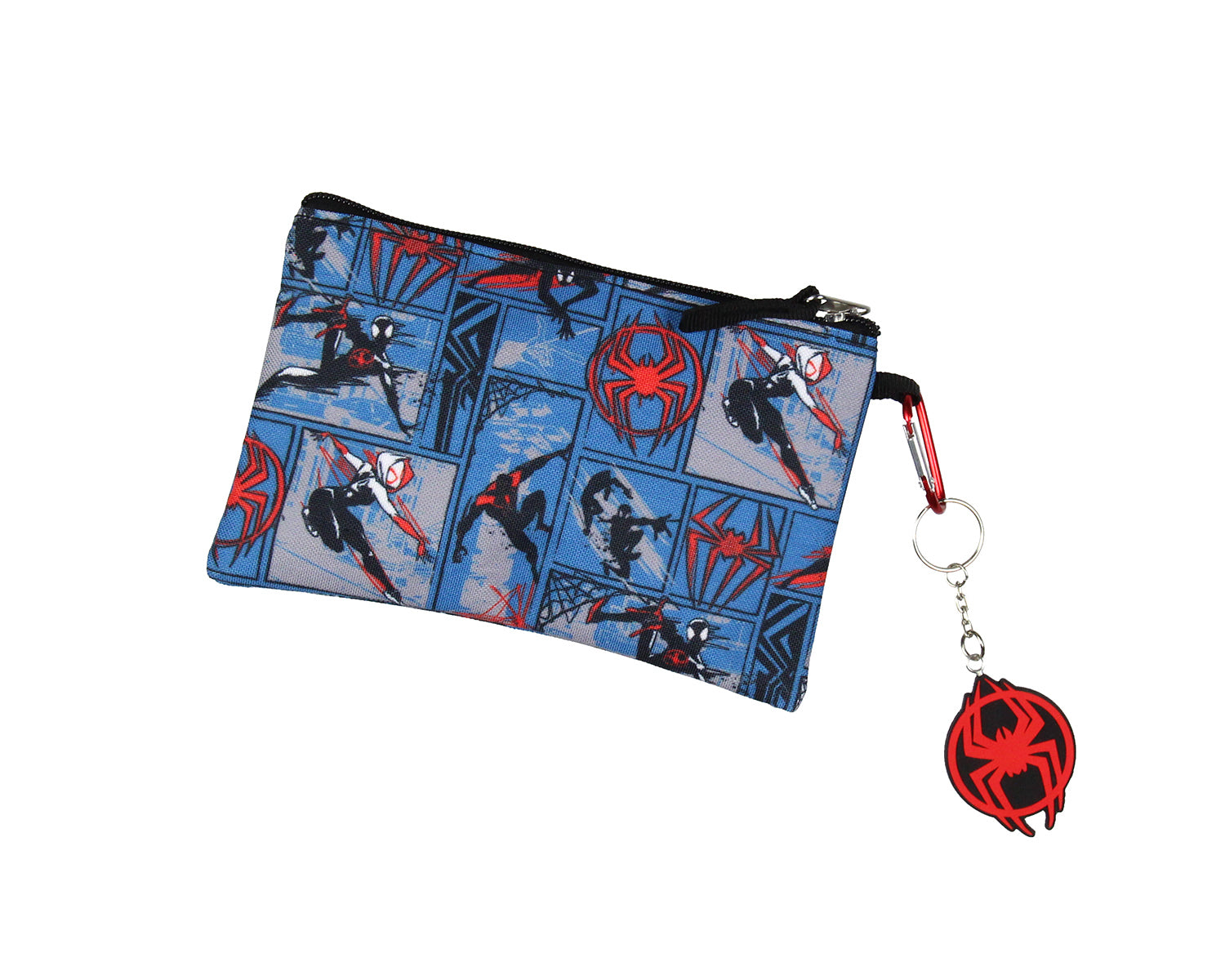 Spider-Man Miles Morales Backpack Lunch Box Key Chain Case 5 pc Set 16"