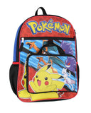 Pokemon 5 PC Backpack Set With Card Carrier, Pencil Case, Snack Bag, Stress Toy