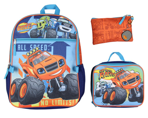 Blaze and the Monster Machines Backpack Set Lunch Box Pencil Case Key Chain