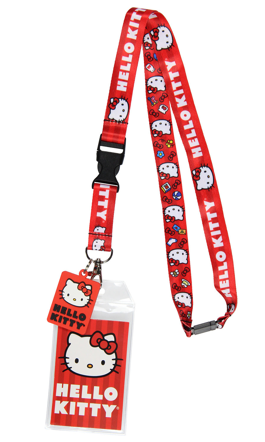 Sanrio Hello Kitty Classic ID Badge Holder Lanyard w/ 2" Raised Pendant