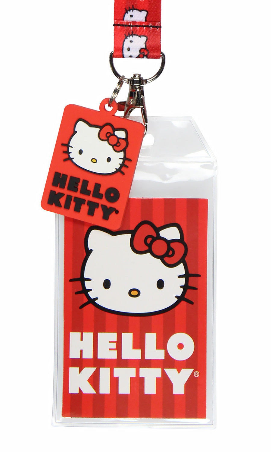Sanrio Hello Kitty Classic ID Badge Holder Lanyard w/ 2" Raised Pendant