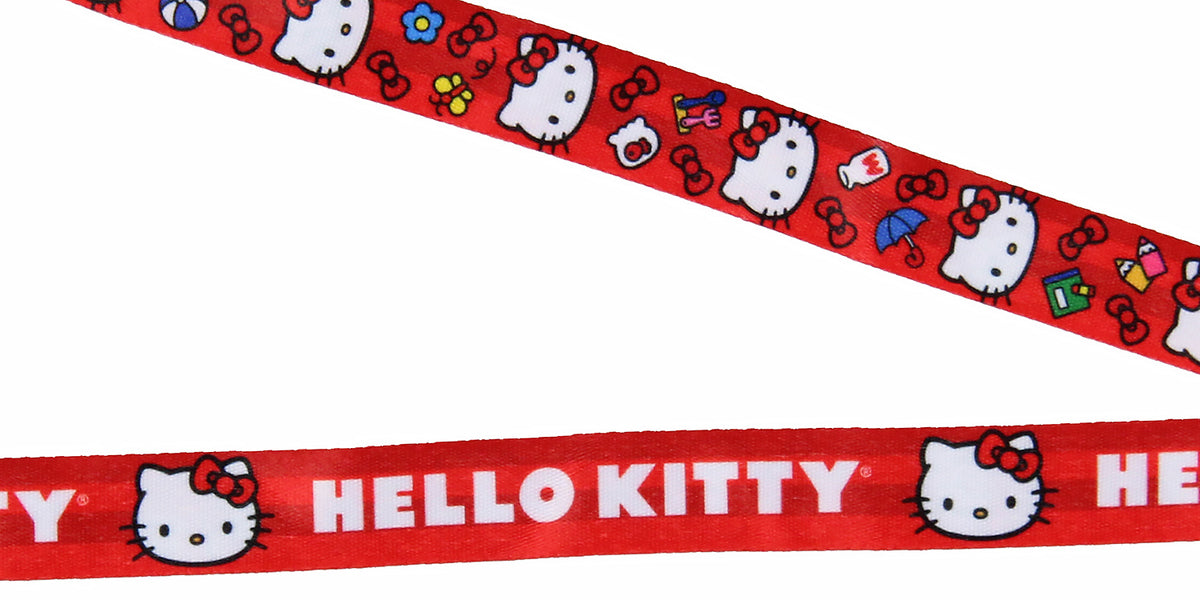 Sanrio Hello Kitty Classic ID Badge Holder Lanyard w/ 2" Raised Pendant