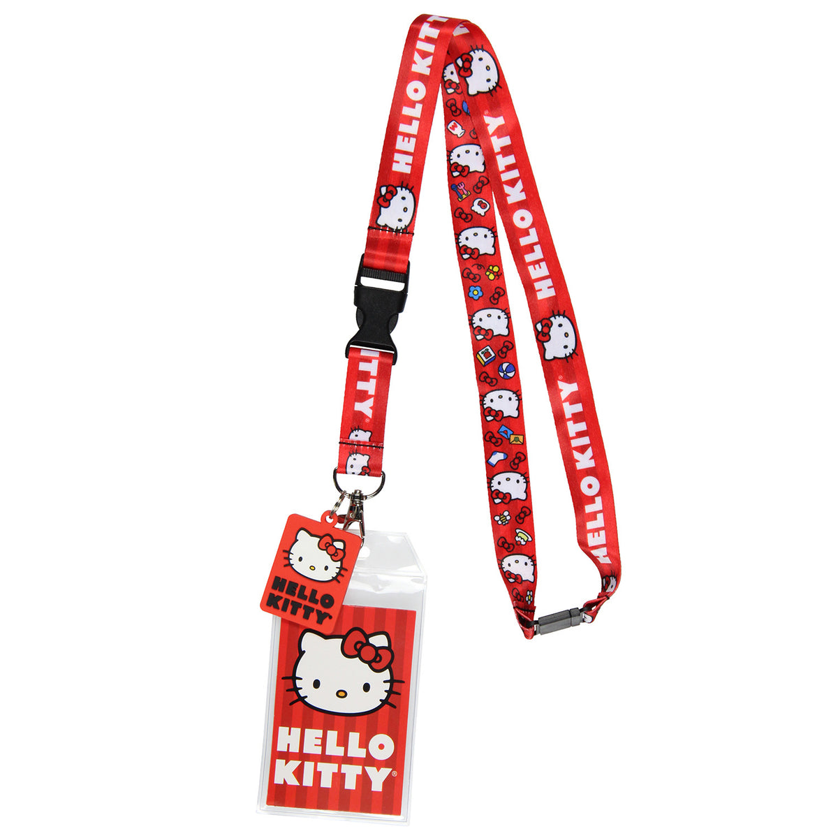 Sanrio Hello Kitty Classic ID Badge Holder Lanyard w/ 2" Raised Pendant