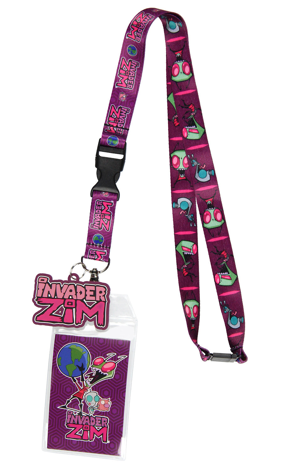 Invader Zim and Gir ID Badge Holder Lanyard w/ 2" Logo Pendant