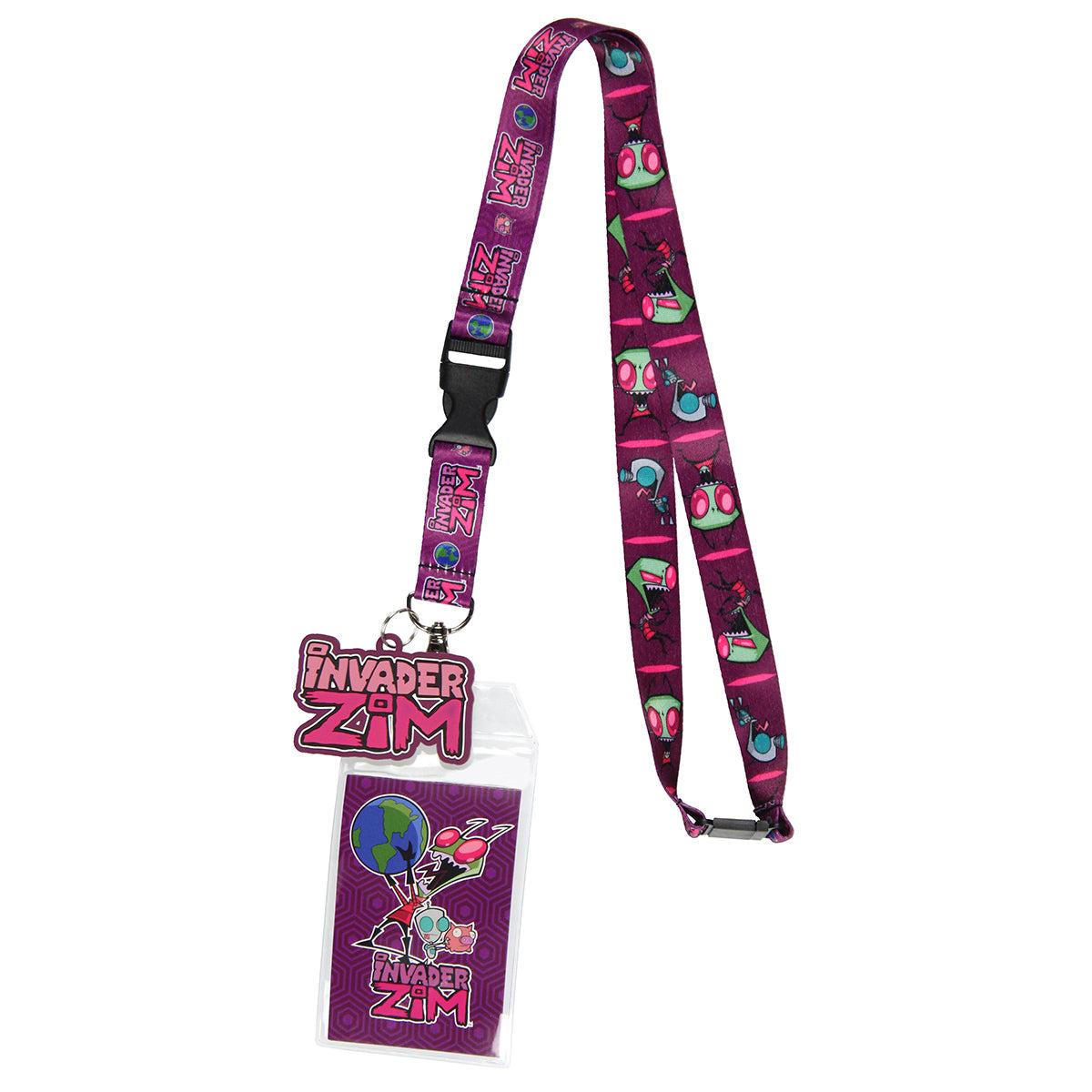 Invader Zim and Gir ID Badge Holder Lanyard w/ 2" Logo Pendant