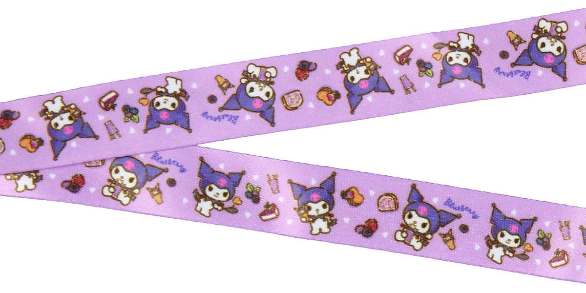 Sanrio Kuromi ID Badge Holder Lanyard w/ Pendant and Collectible Sticker