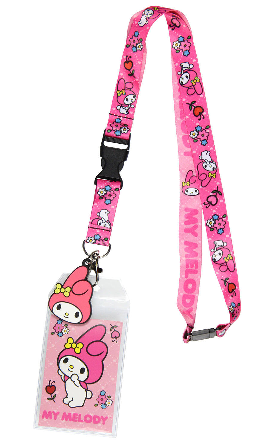 Sanrio My Melody ID Badge Holder Lanyard w/ 2" Character Head Pendant