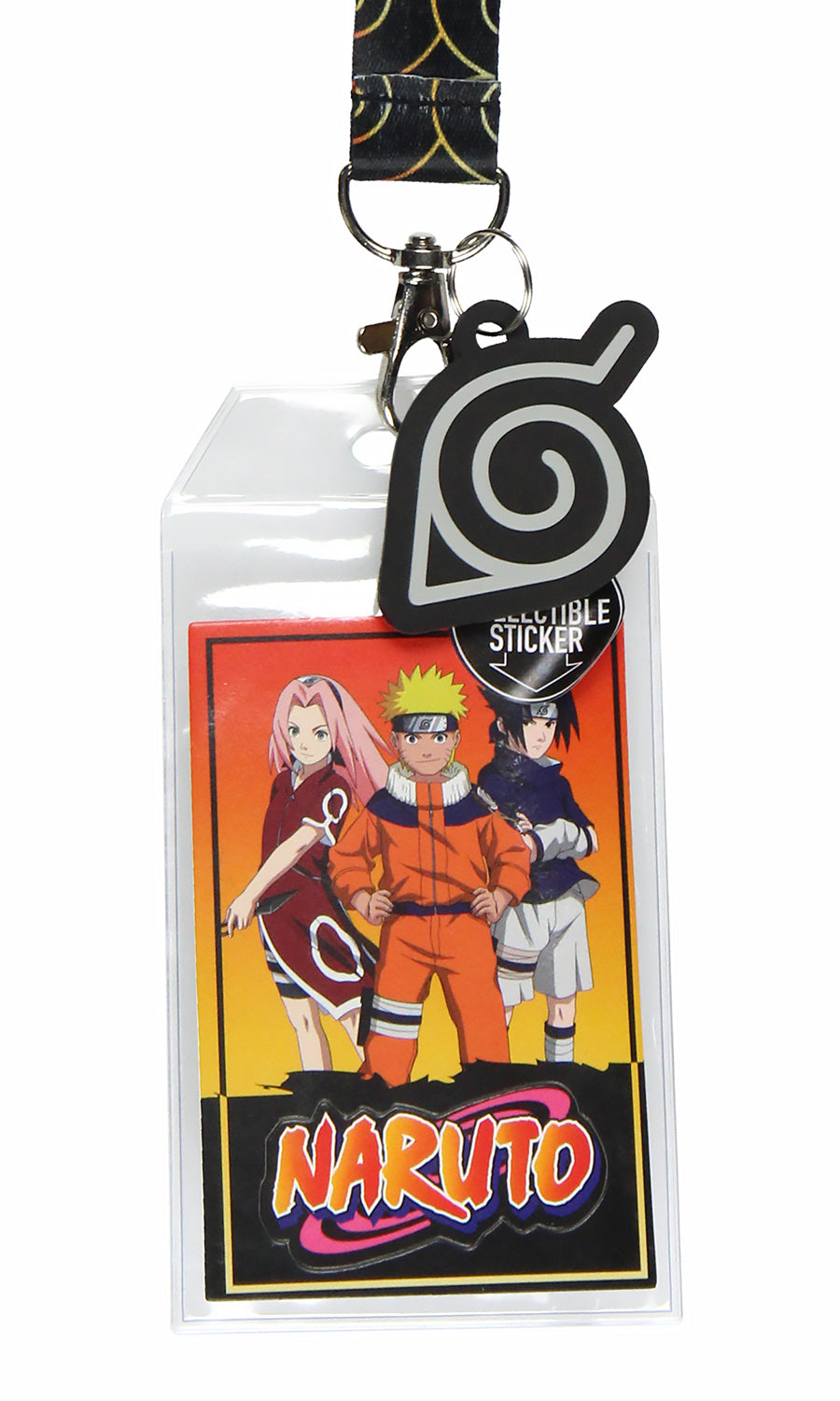 Naruto Classic ID Badge Holder Lanyard w/ Pendant And Collectible Sticker