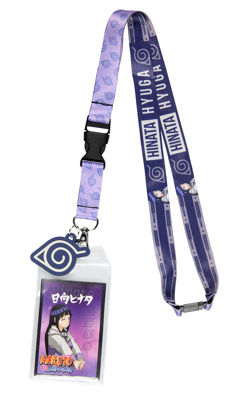 Naruto Hinata Hyuga ID Badge Holder Lanyard w/ Hidden Leaf Village Pendant
