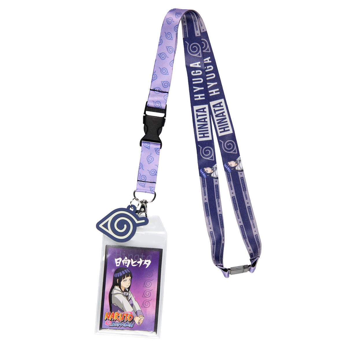 Naruto Hinata Hyuga ID Badge Holder Lanyard w/ Hidden Leaf Village Pendant