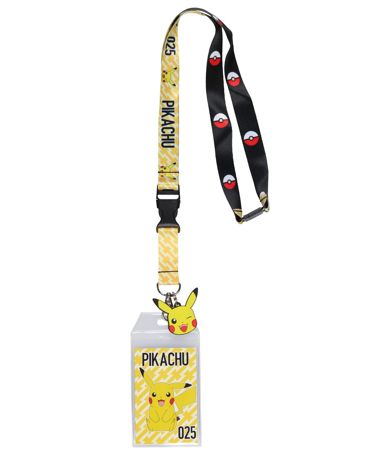 Pokemon Pikachu 025 ID Badge Holder Charm 2-Sided Breakaway Lanyard