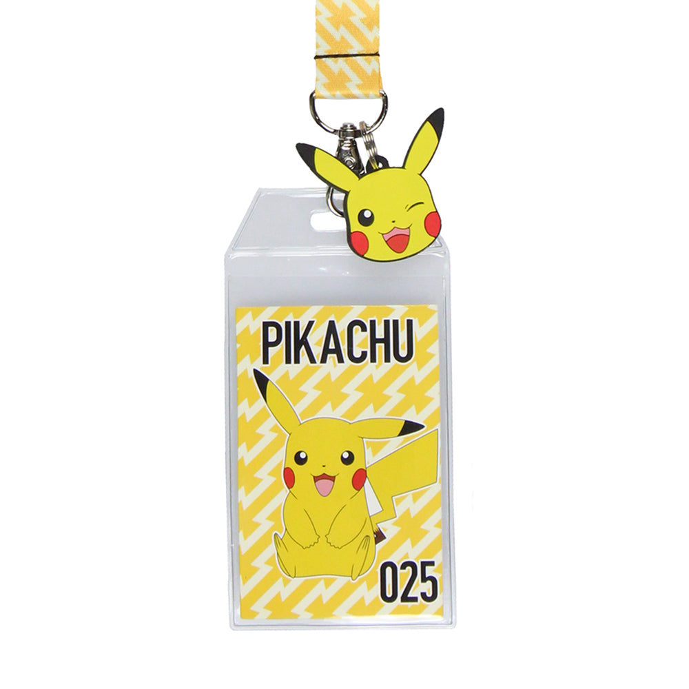Pokemon Pikachu 025 ID Badge Holder Charm 2-Sided Breakaway Lanyard