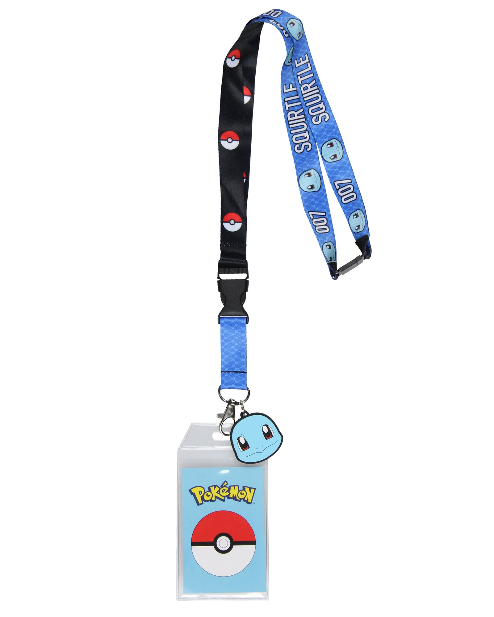 Pokemon Squirtle 007 ID Badge Holder Charm 2-Sided Breakaway Lanyard