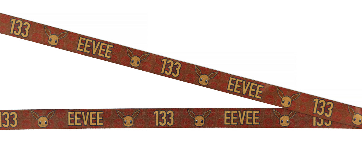 Pokemon 133 Eevee ID Badge Holder Lanyard With Charm and Break Away Clip