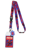 Marvel Spider-Man ID Badge Holder Lanyard w/ Rubber Pendant and Collectible Sticker
