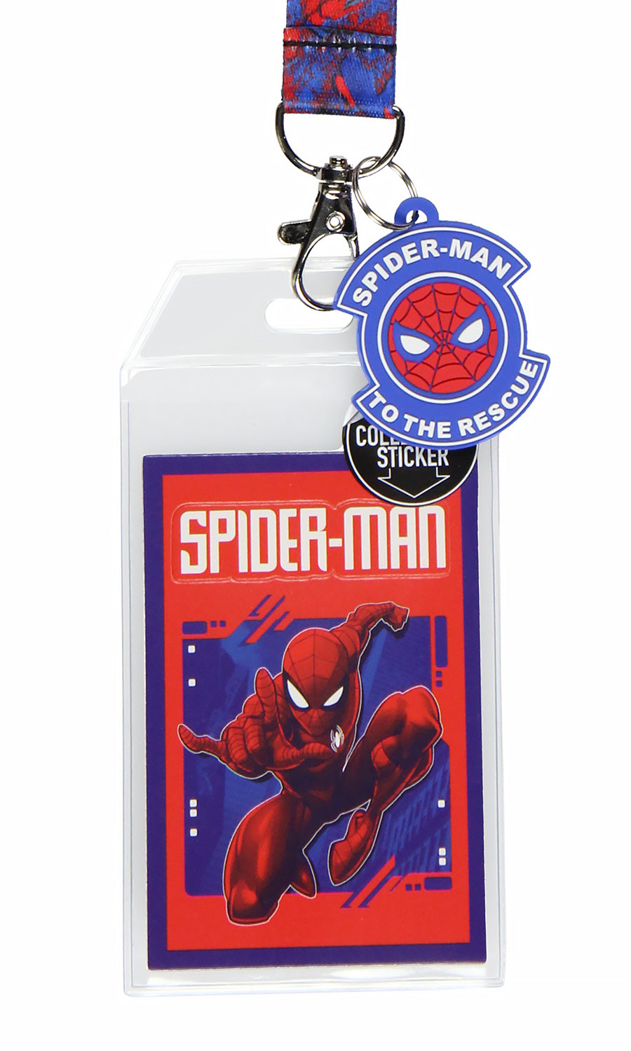 Marvel Spider-Man ID Badge Holder Lanyard w/ Pendant and Collectible Sticker