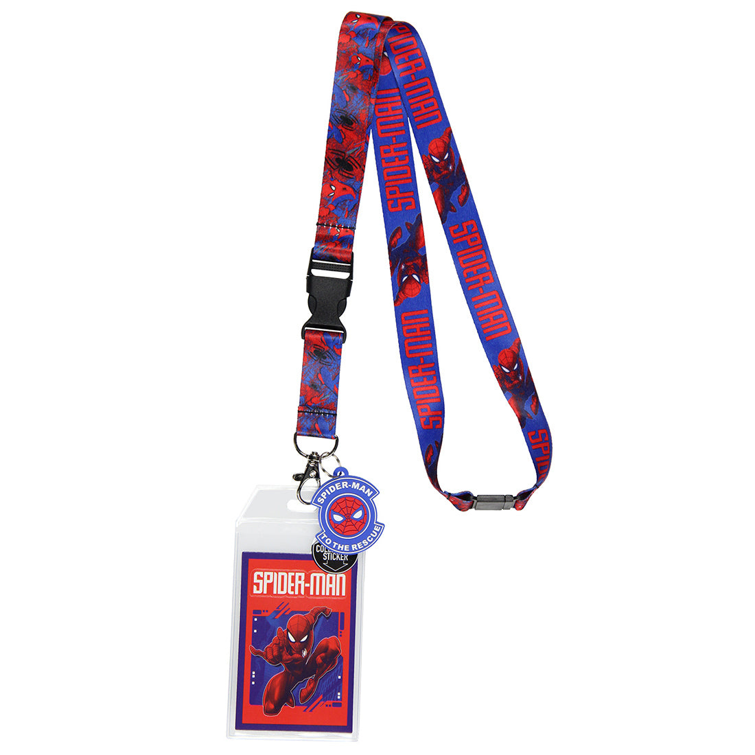 Marvel Spider-Man ID Badge Holder Lanyard w/ Pendant and Collectible Sticker