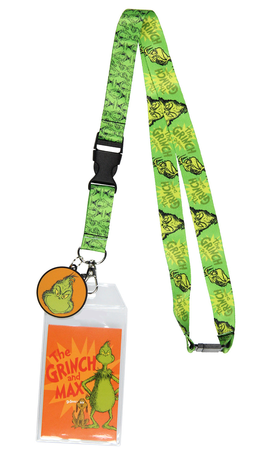 Dr. Seuss GRINCH And Max ID Badge Holder Lanyard w/ 1.5" Logo Pendant