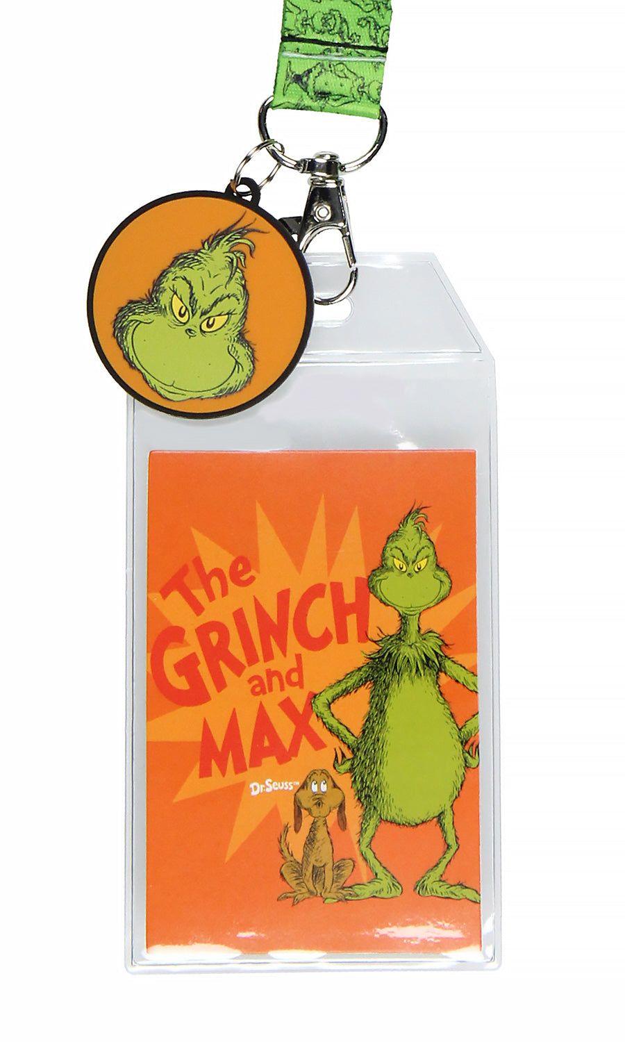 Dr. Seuss GRINCH And Max ID Badge Holder Lanyard w/ 1.5" Logo Pendant