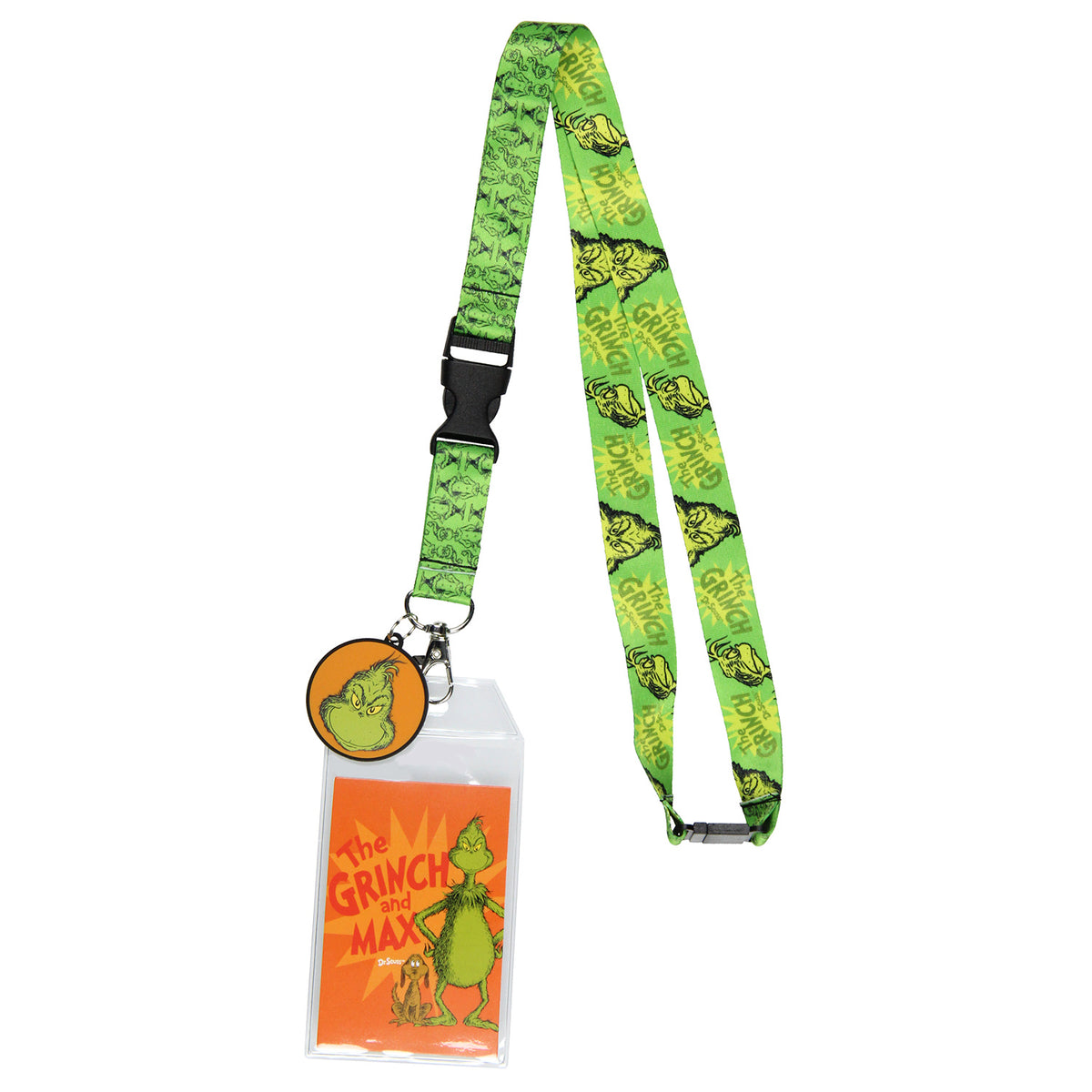 Dr. Seuss GRINCH And Max ID Badge Holder Lanyard w/ 1.5" Logo Pendant