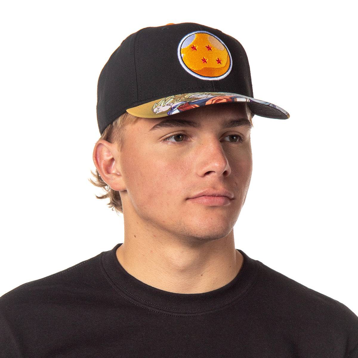 Dragon Ball Z Anime 4 Star Dragon Ball Halftone Goku Gohan Precurve Snapback Hat